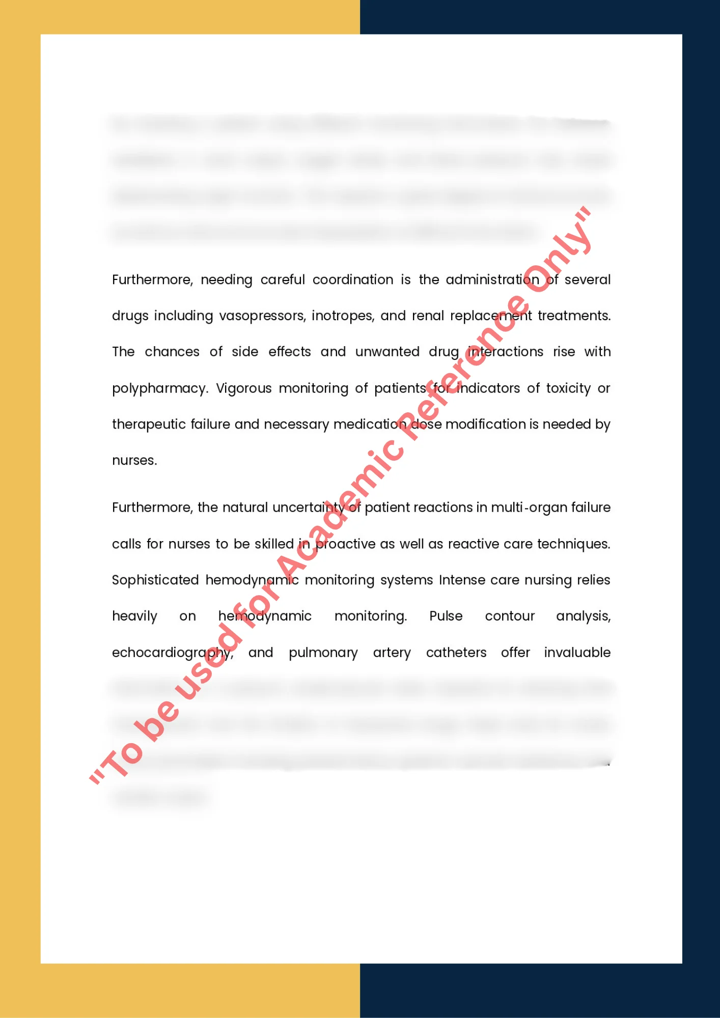 Assignment Sample Of Subject CCN 502 – Clinical Intensive Care Nursing 2